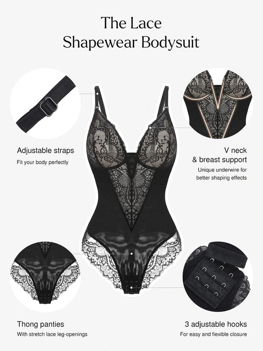Elegant Lace Shaping Bodysuit